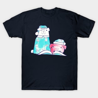 Bedtime Polar Bear and Pig Watercolor T-Shirt